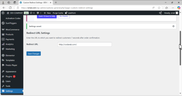 Redirect After Order – WooCommerce Plugin - Image 2