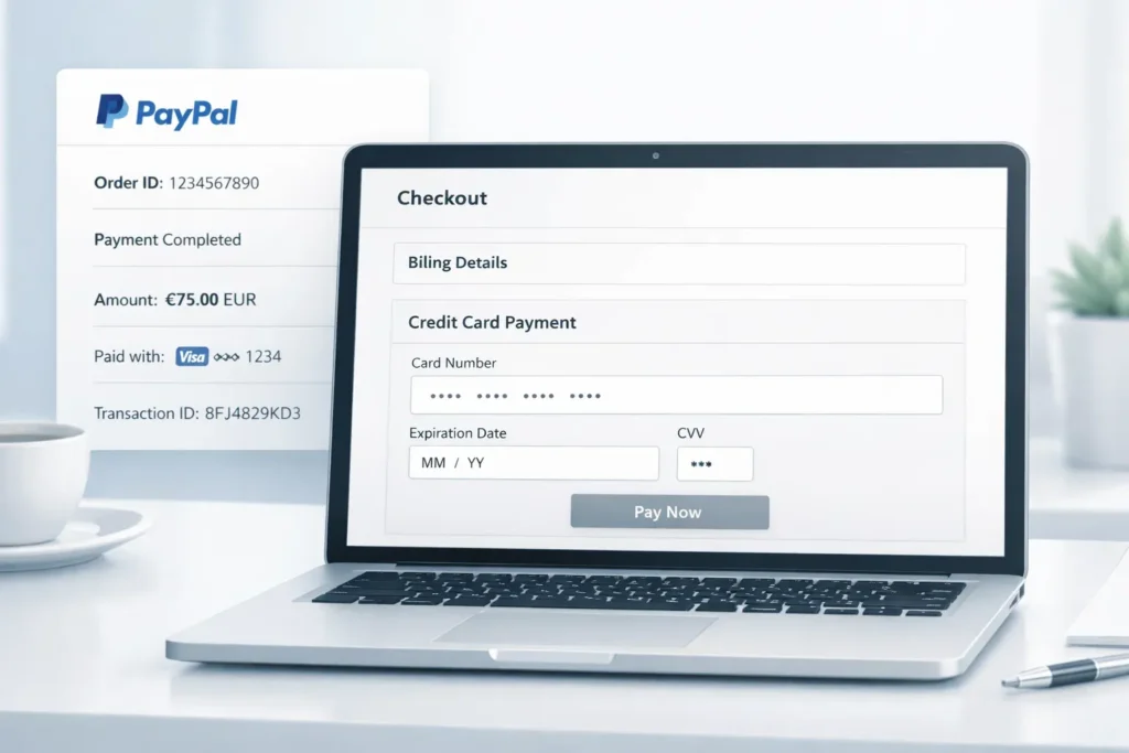Cacher le bouton jaune PayPal sur la page checkout et masquer le nom du produit sur les reçus PayPal
