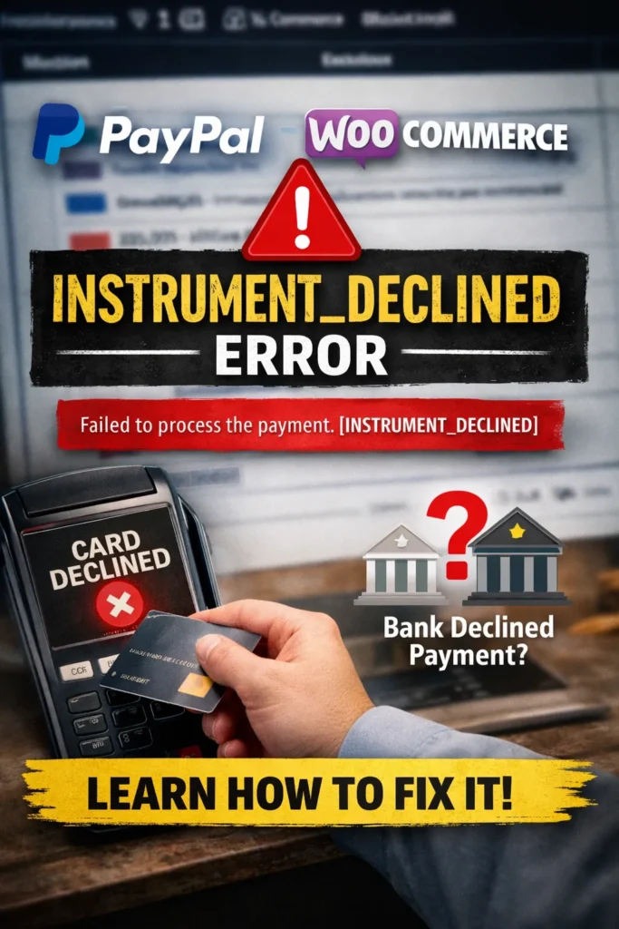 Comparison of declined PayPal card and secure WooCommerce payment with CODARAB