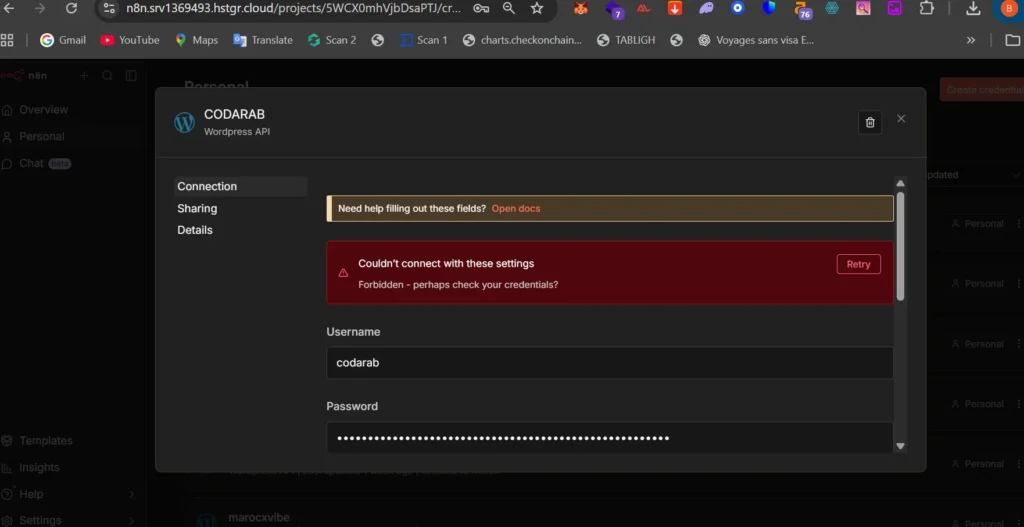 Fix n8n Forbidden error on Hostinger by disabling CDN to connect WordPress
