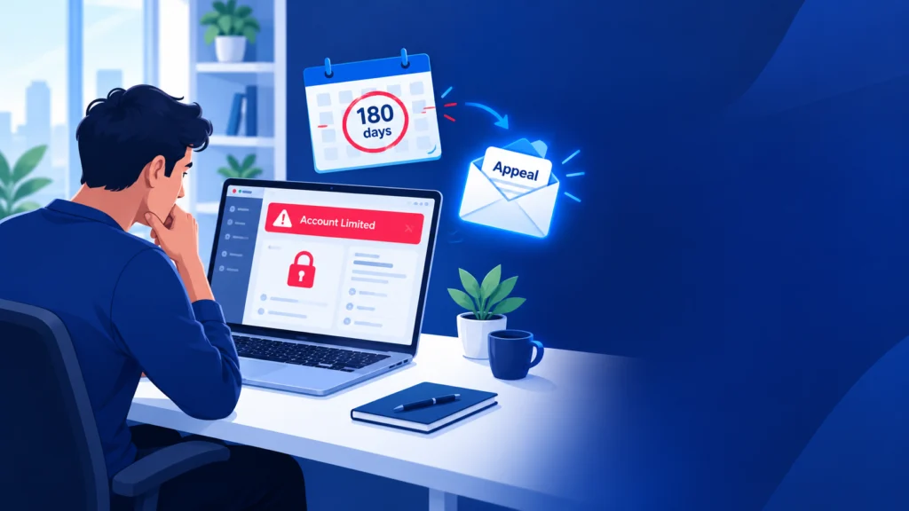 Seller appealing a PayPal 180-day limitation to recover a limited account